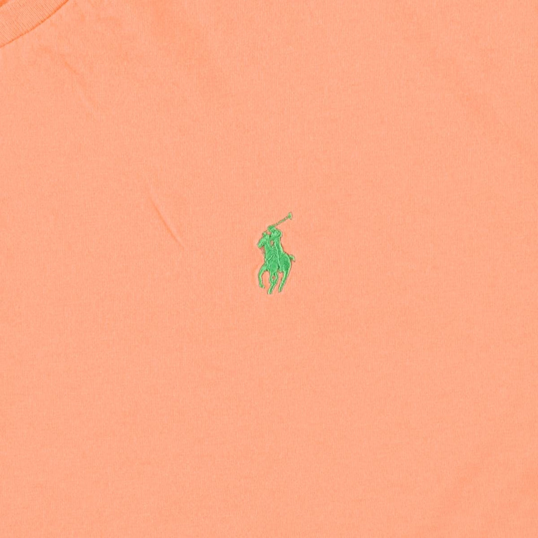 Ralph Lauren POLO RALPH LAUREN Short-Sleeve V-Neck T-Shirt, Women's Size L (approx.) cotton orange type Vintage Second Hand