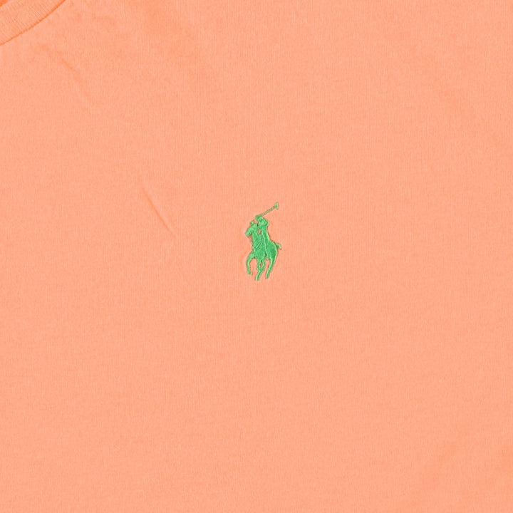 Ralph Lauren POLO RALPH LAUREN Short-Sleeve V-Neck T-Shirt, Women's Size L (approx.) cotton orange type Vintage Second Hand