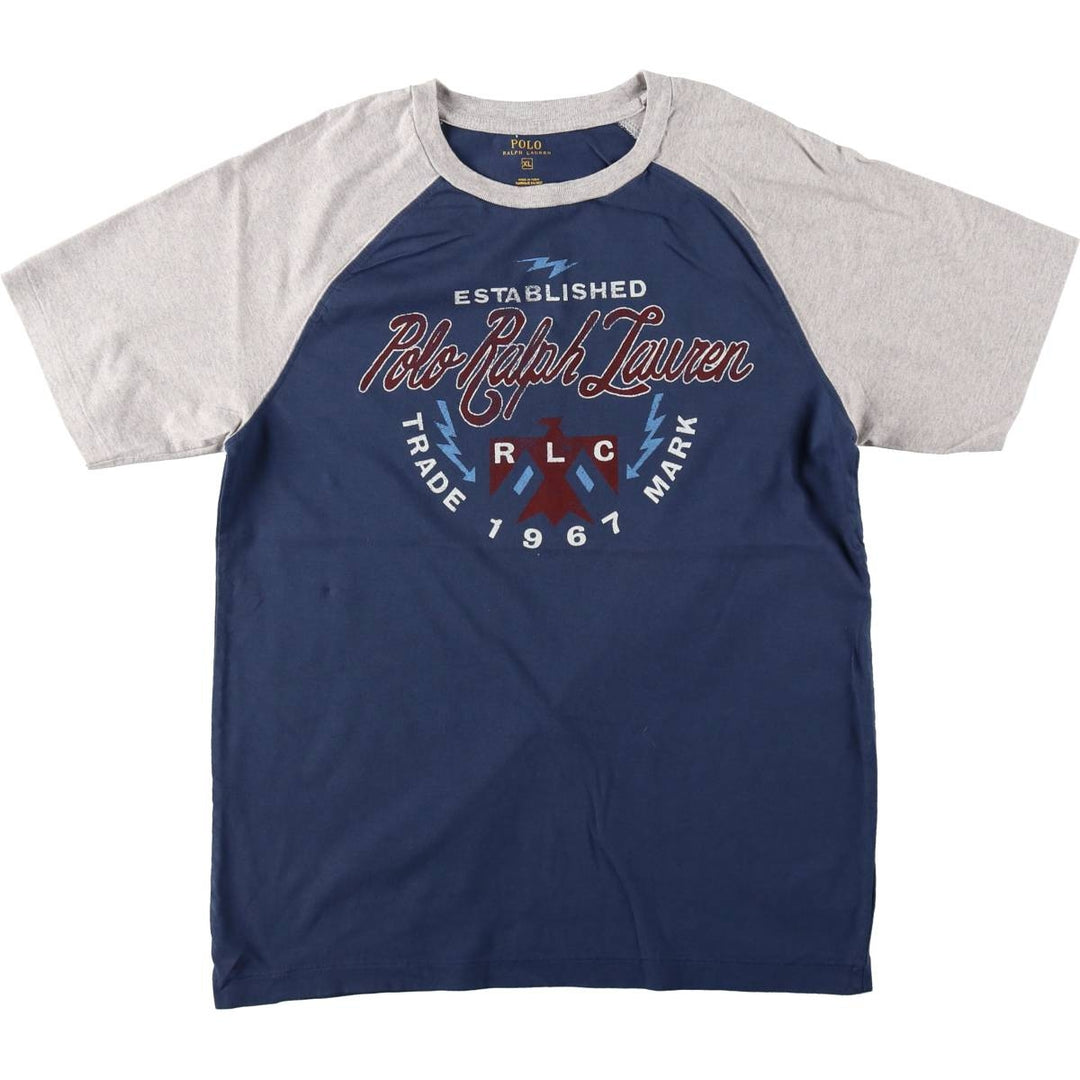 Ralph Lauren POLO RALPH LAUREN Short-Sleeve Printed T-Shirt, Women's Size XL (approx.) cotton gray type Vintage Second Hand