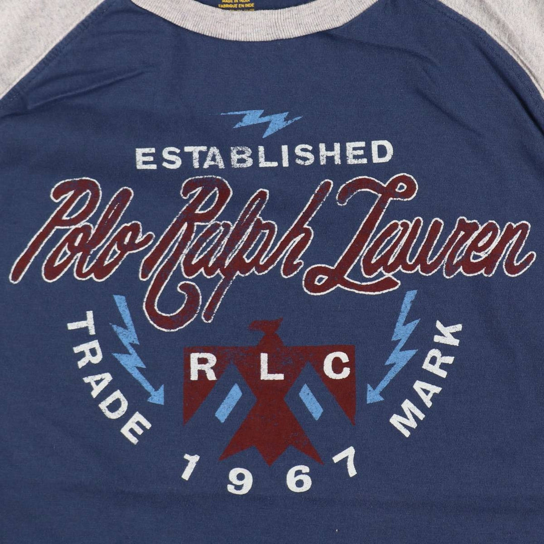 Ralph Lauren POLO RALPH LAUREN Short-Sleeve Printed T-Shirt, Women's Size XL (approx.) cotton gray type Vintage Second Hand