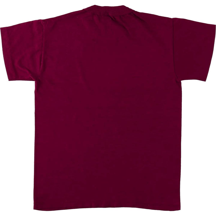 90'S Russell Plain T-Shirt, Made in USA, Women's Size S (Equivalent), Vintage cotton wine-red Vintage Second Hand