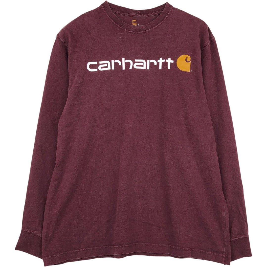 Carhartt Original Fit Long Sleeve T-Shirt, Men's Size L cotton red type reddish brown Vintage Second Hand