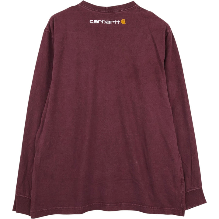Carhartt Original Fit Long Sleeve T-Shirt, Men's Size L cotton red type reddish brown Vintage Second Hand