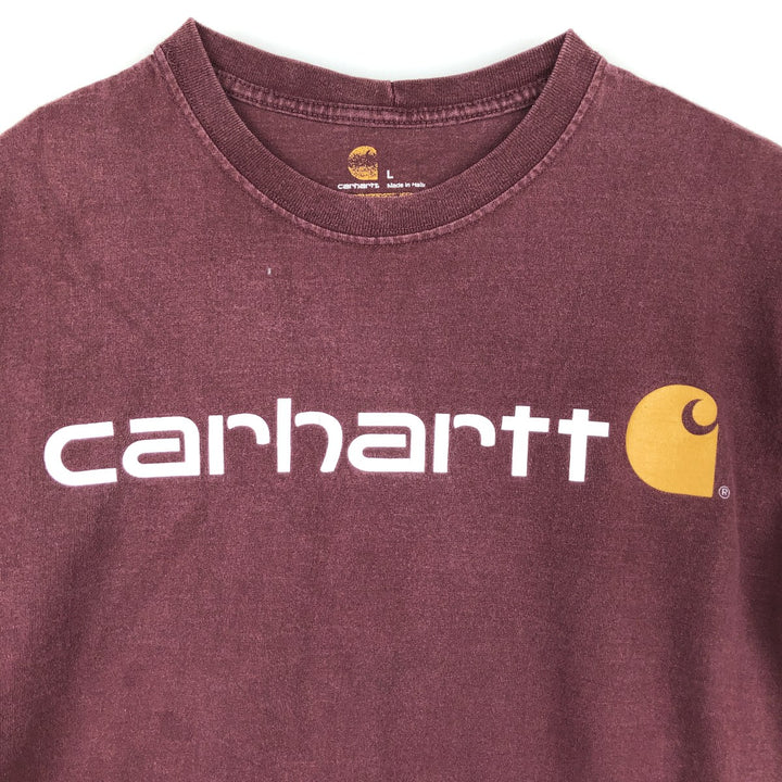 Carhartt Original Fit Long Sleeve T-Shirt, Men's Size L cotton red type reddish brown Vintage Second Hand