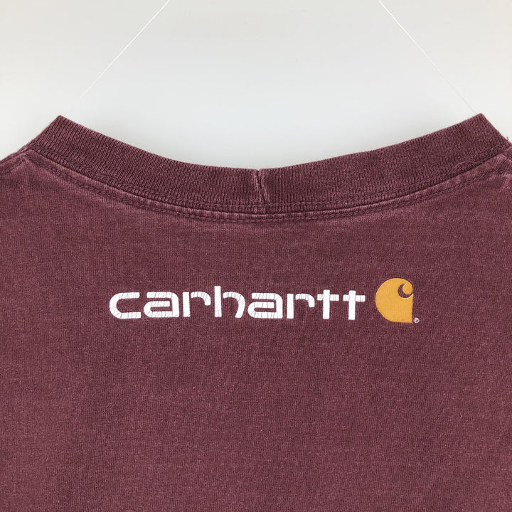 Carhartt Original Fit Long Sleeve T-Shirt, Men's Size L cotton red type reddish brown Vintage Second Hand