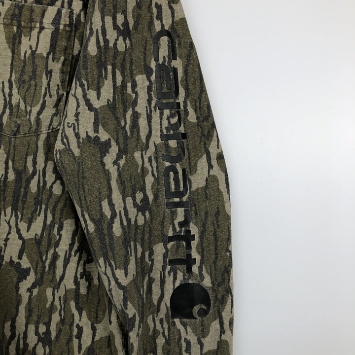 Carhartt Loose Fit Camouflage Pattern Long-Sleeve T-Shirt (Men's Size L) unclear Khaki type Vintage Second Hand