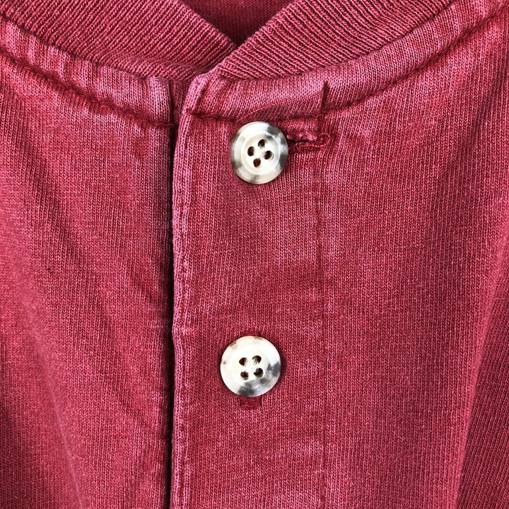 Carhartt Henley neck plain pocket long T-shirt long T men's L size cotton red type Vintage Second Hand