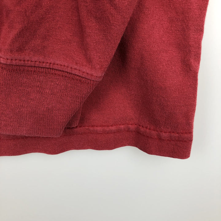 Carhartt Henley neck plain pocket long T-shirt long T men's L size cotton red type Vintage Second Hand