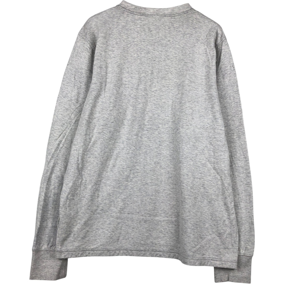 Brooks Brothers Est.1818 Henley Neck Long-Sleeve T-Shirt (Men's XL equivalent) cotton gray type Vintage Second Hand