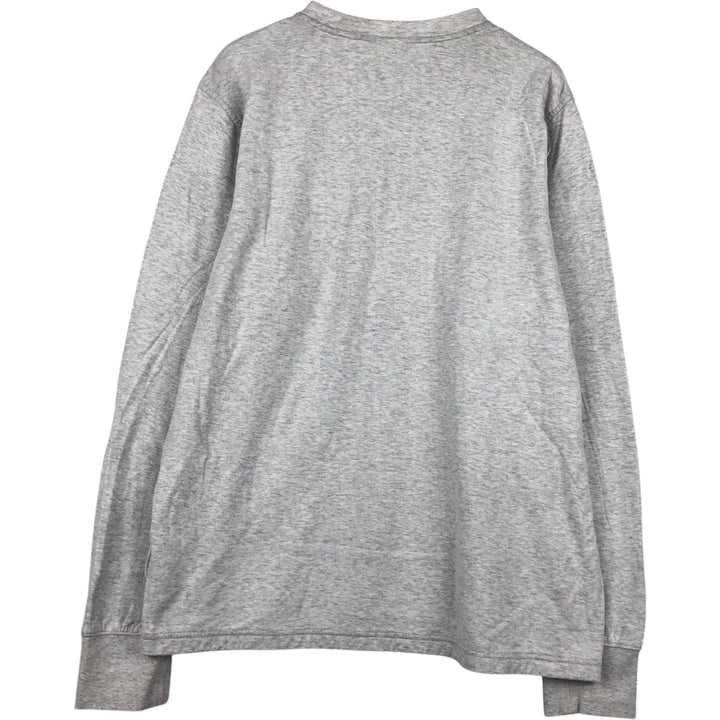 Brooks Brothers Est.1818 Henley Neck Long-Sleeve T-Shirt (Men's XL equivalent) cotton gray type Vintage Second Hand
