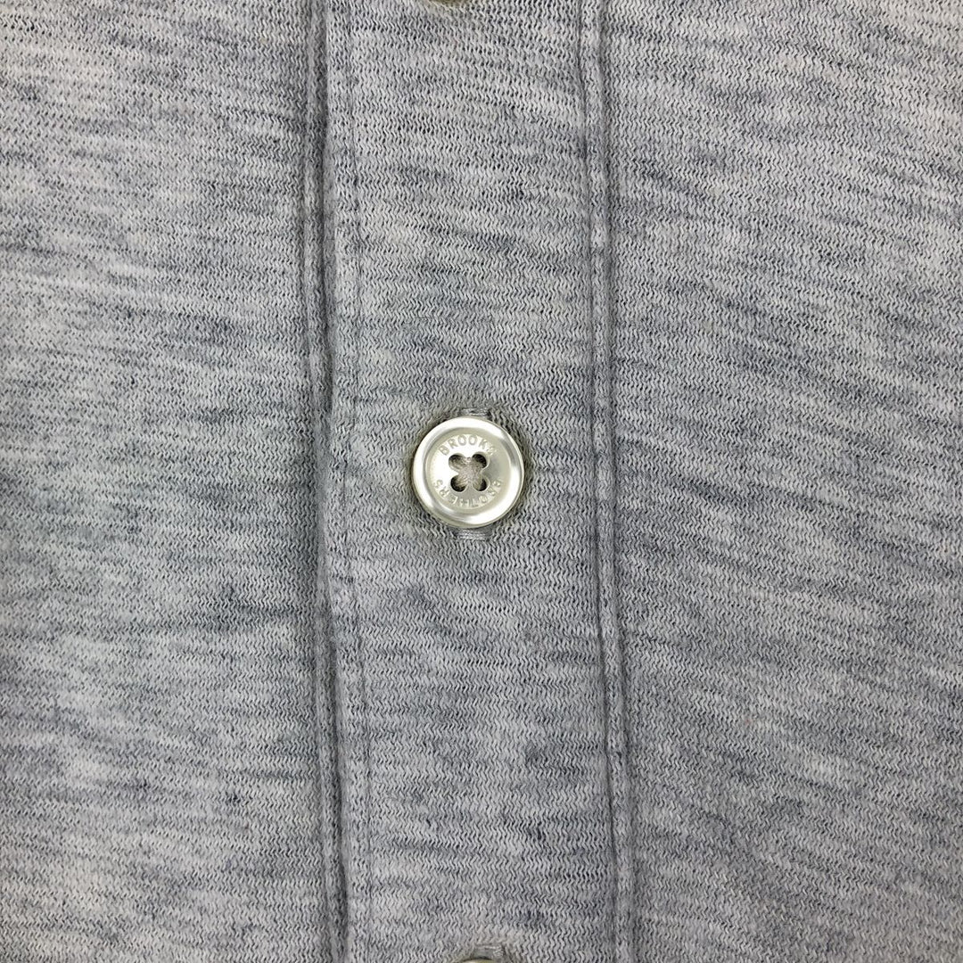 Brooks Brothers Est.1818 Henley Neck Long-Sleeve T-Shirt (Men's XL equivalent) cotton gray type Vintage Second Hand