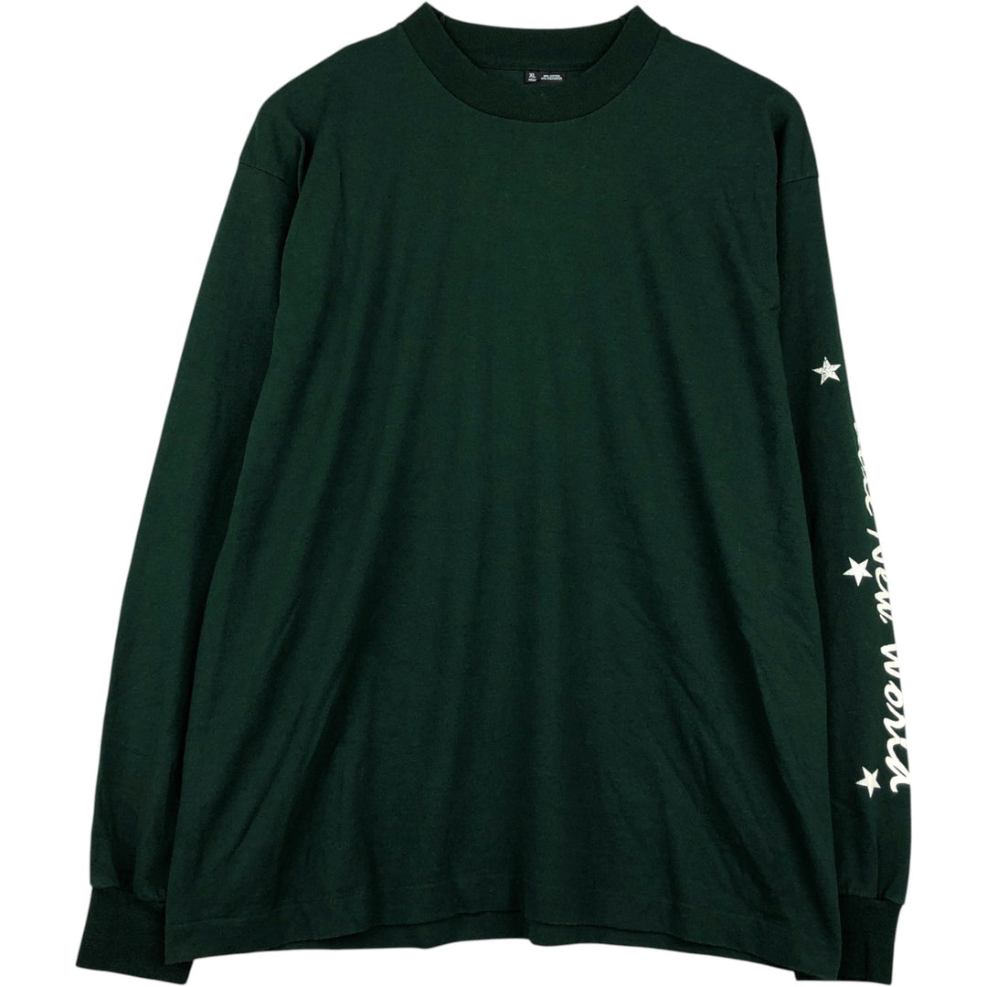 90'S Fruit of the Loom Best Long Sleeve T-Shirt, Made in USA, Men's XL, Vintage cotton green type Vintage Second Hand