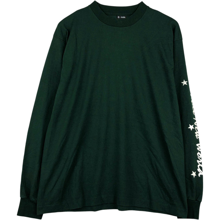 90'S Fruit of the Loom Best Long Sleeve T-Shirt, Made in USA, Men's XL, Vintage cotton green type Vintage Second Hand