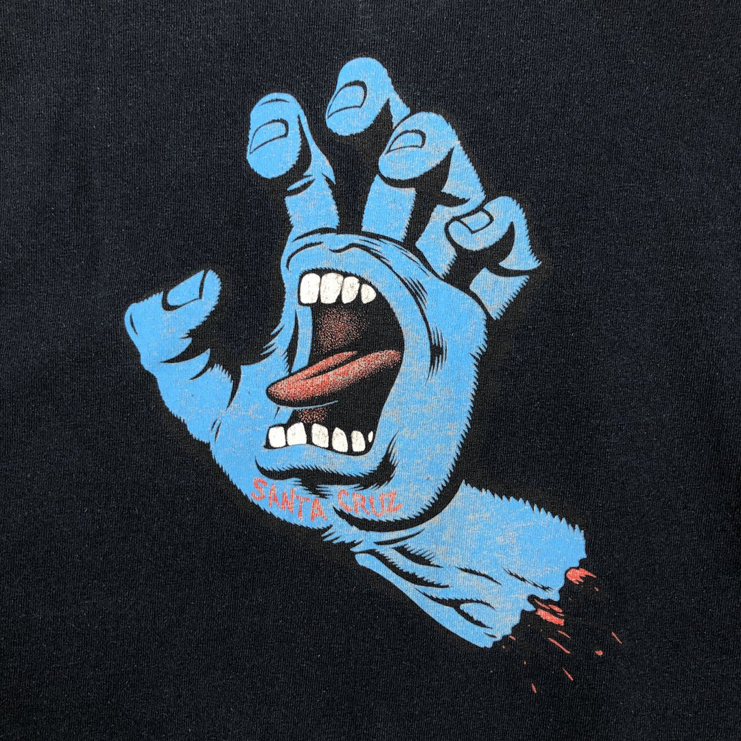 SANTA CRUZ Long-Sleeve T-Shirt, Men's Size L (equivalent), Surf/Skate cotton navy blue type Vintage Second Hand
