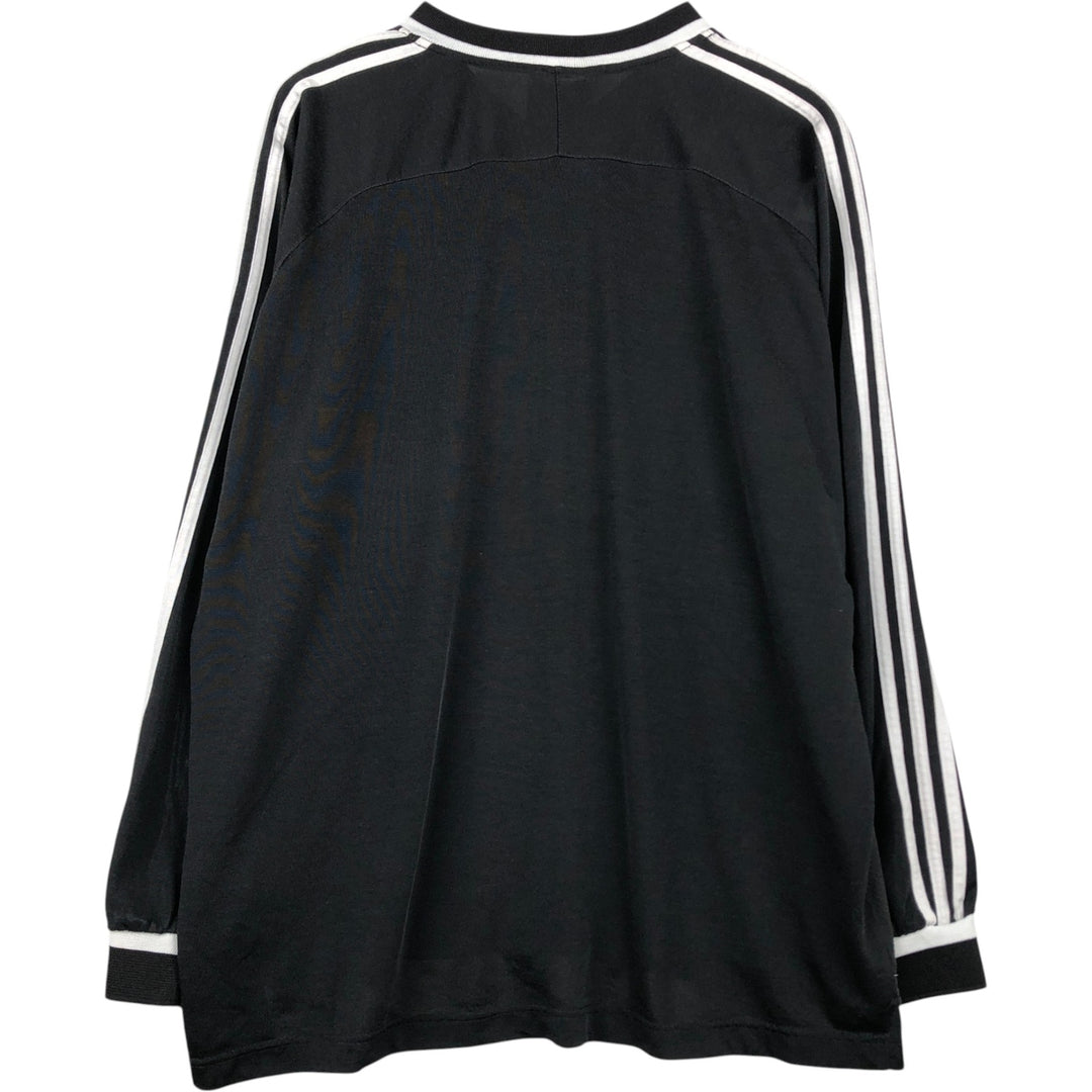Adidas V-neck Long-Sleeve T-Shirt (Men's XL equivalent) unclear black type Vintage Second Hand