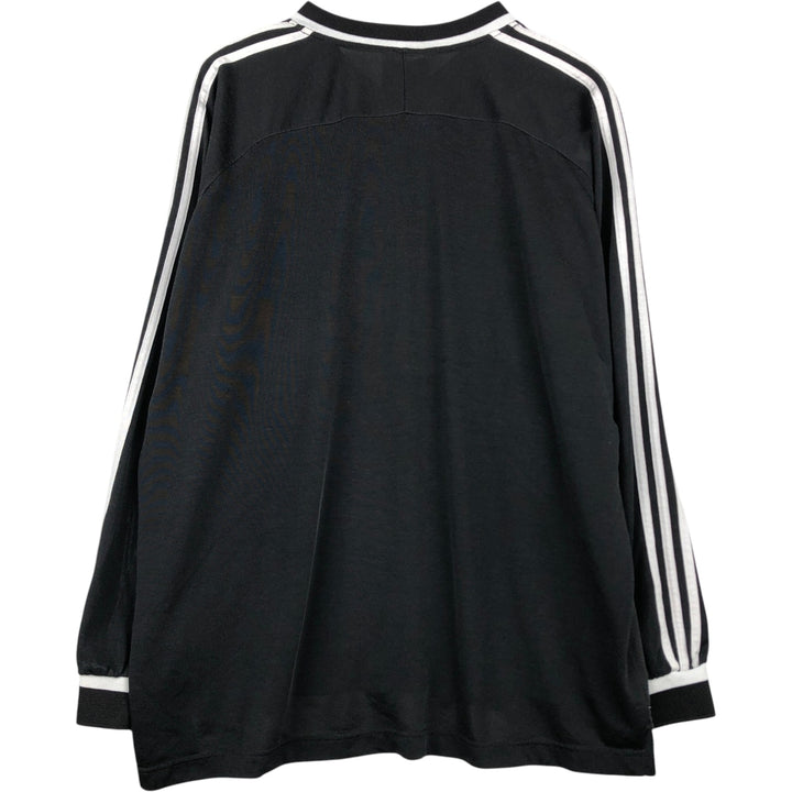 Adidas V-neck Long-Sleeve T-Shirt (Men's XL equivalent) unclear black type Vintage Second Hand