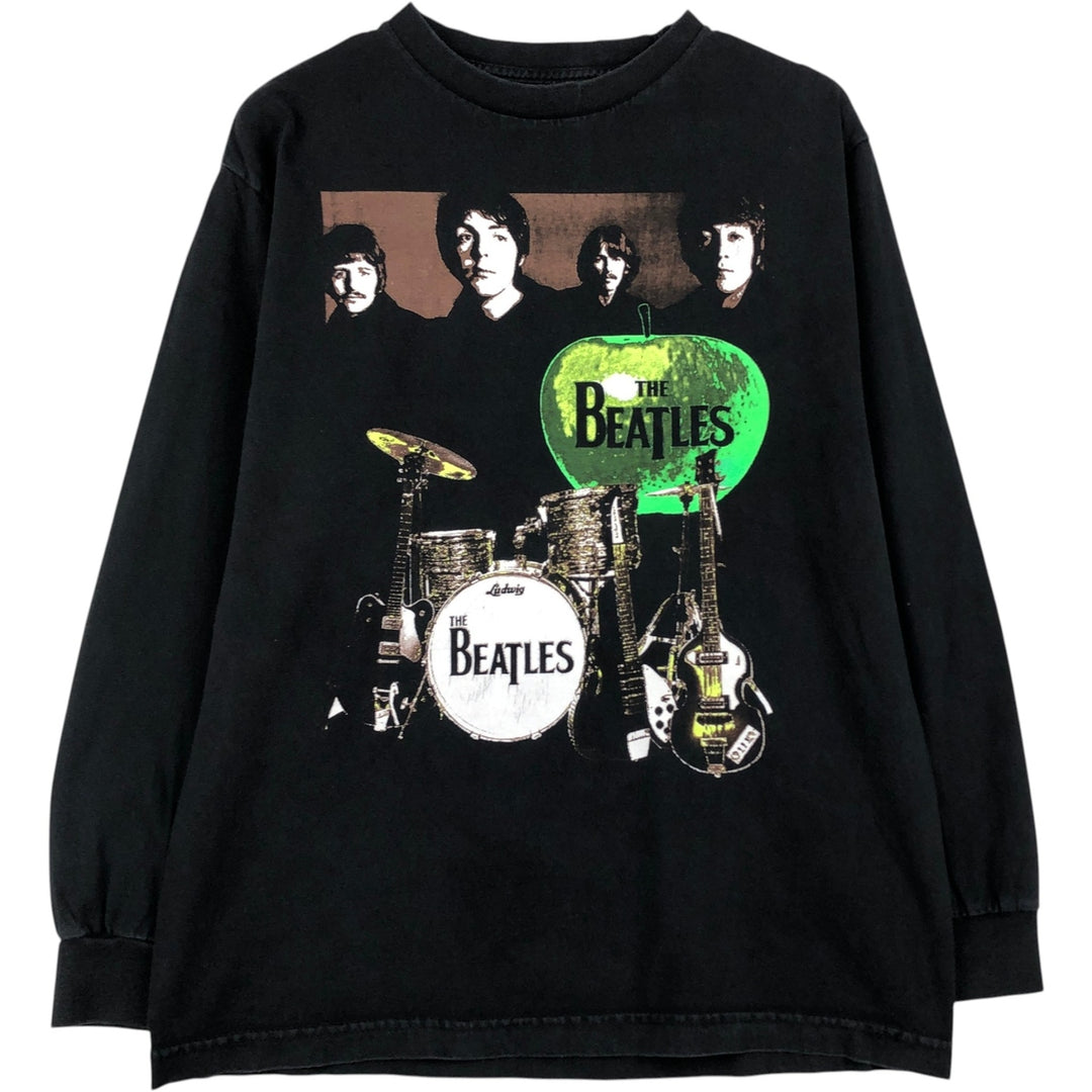 THE BEATLES Long-Sleeve T-Shirt (Men's Size M) unclear black type Vintage Second Hand