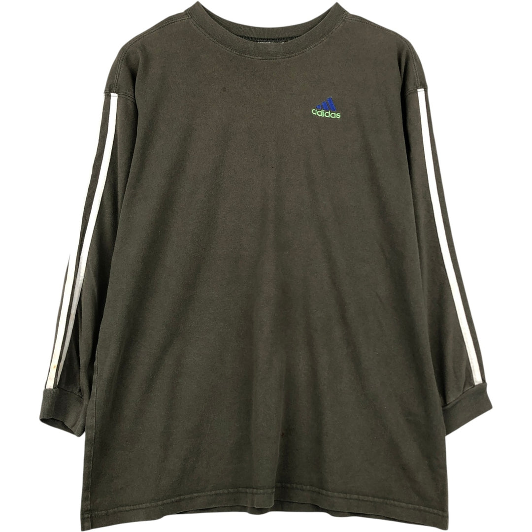 Adidas long-sleeved T-shirt, men's size XL cotton Khaki type Vintage Second Hand