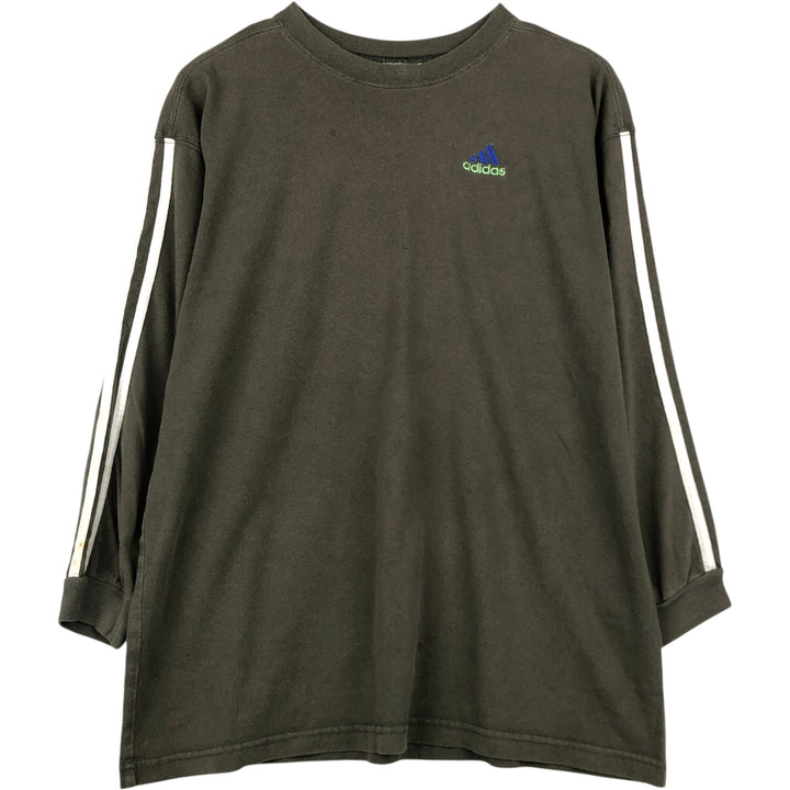Adidas long-sleeved T-shirt, men's size XL cotton Khaki type Vintage Second Hand