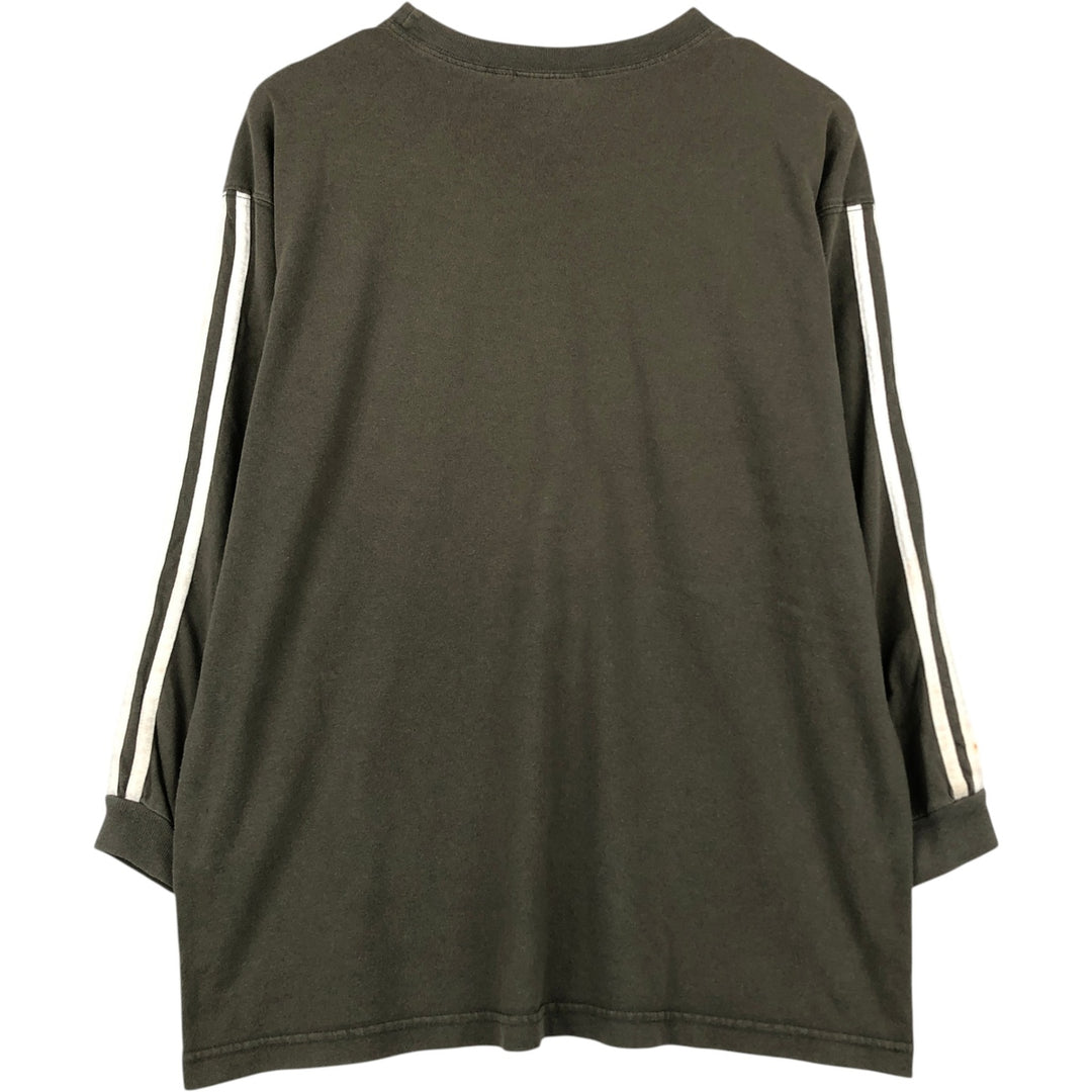 Adidas long-sleeved T-shirt, men's size XL cotton Khaki type Vintage Second Hand
