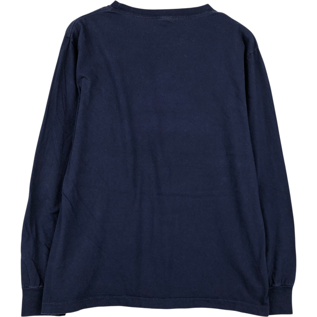 80'S Anvil Long-Sleeve T-Shirt, Made in USA, Men's XL (approx.), Vintage cotton navy blue type Vintage Second Hand