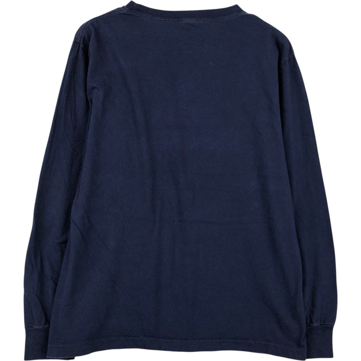 80'S Anvil Long-Sleeve T-Shirt, Made in USA, Men's XL (approx.), Vintage cotton navy blue type Vintage Second Hand