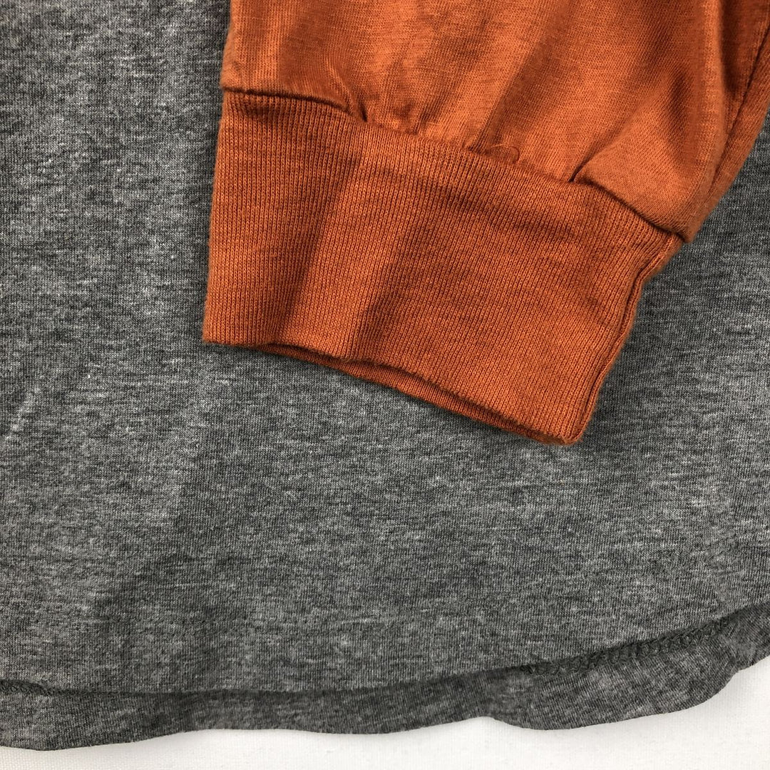 Harley-Davidson Motorcycle Henley Neck Long-Sleeve T-Shirt (Men's XL equivalent) cotton gray type Vintage Second Hand