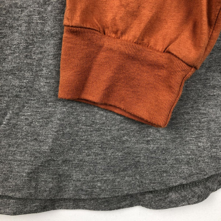 Harley-Davidson Motorcycle Henley Neck Long-Sleeve T-Shirt (Men's XL equivalent) cotton gray type Vintage Second Hand