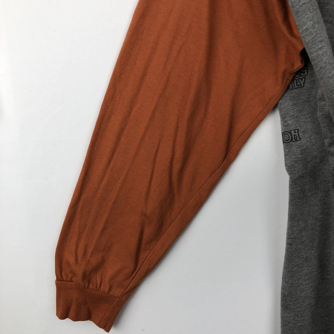 Harley-Davidson Motorcycle Henley Neck Long-Sleeve T-Shirt (Men's XL equivalent) cotton gray type Vintage Second Hand