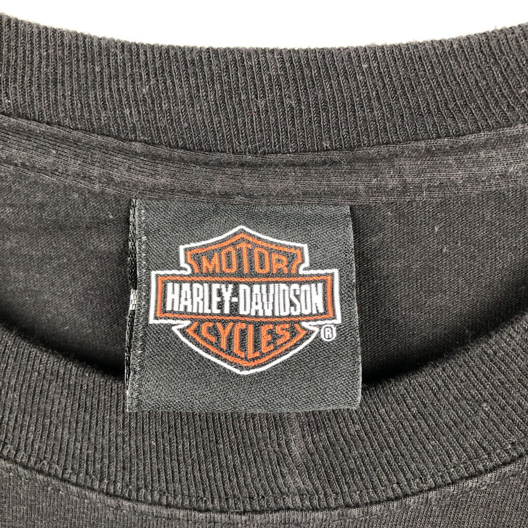 Harley-Davidson Motorcycle Long Sleeve T-Shirt, Men's Size Medium unclear black type Vintage Second Hand