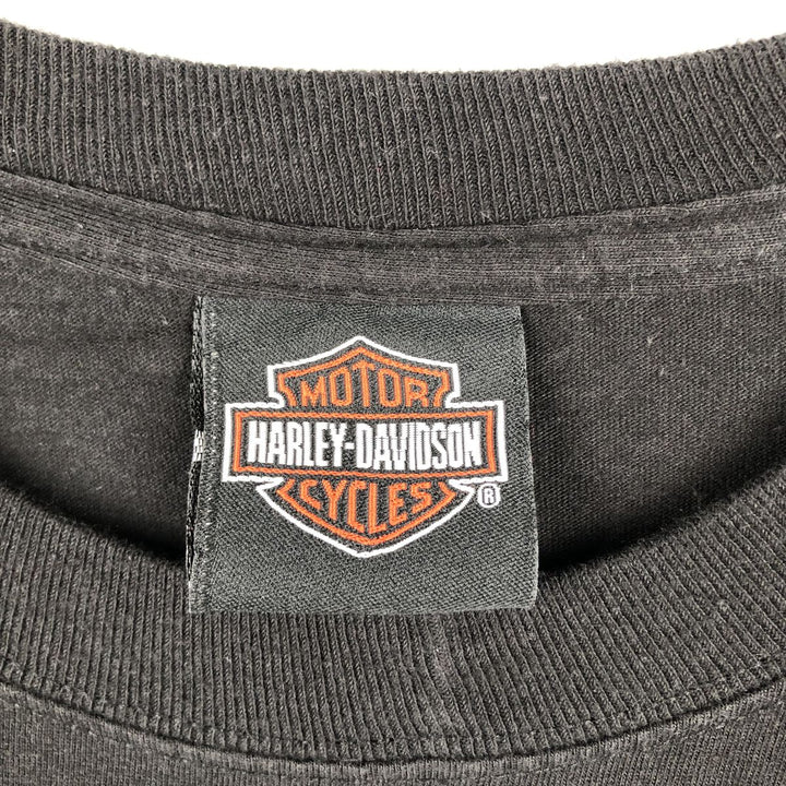 Harley-Davidson Motorcycle Long Sleeve T-Shirt, Men's Size Medium unclear black type Vintage Second Hand