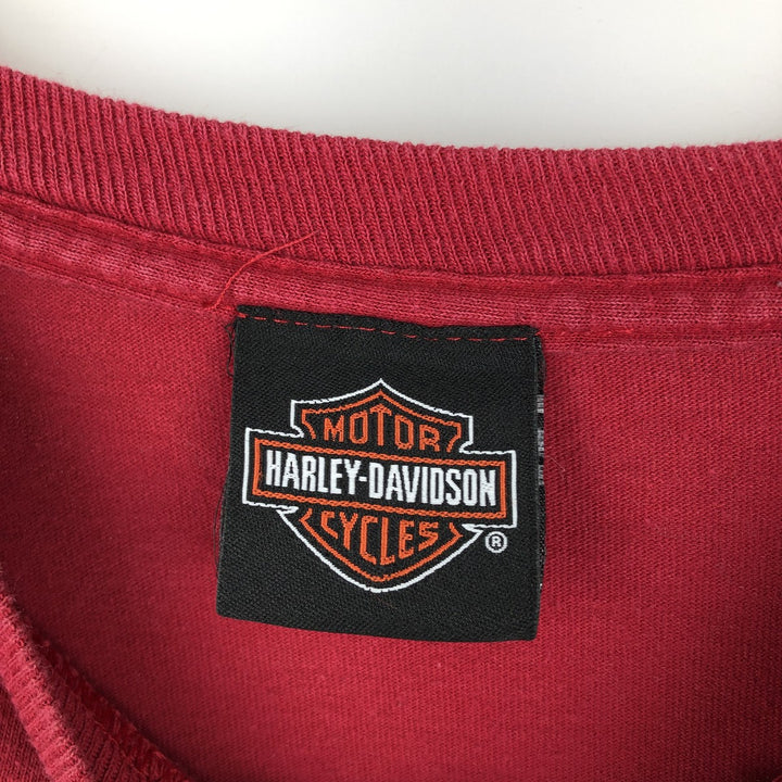 Harley-Davidson Motorcycle Long Sleeve T-Shirt, Men's Size XL unclear red type Vintage Second Hand