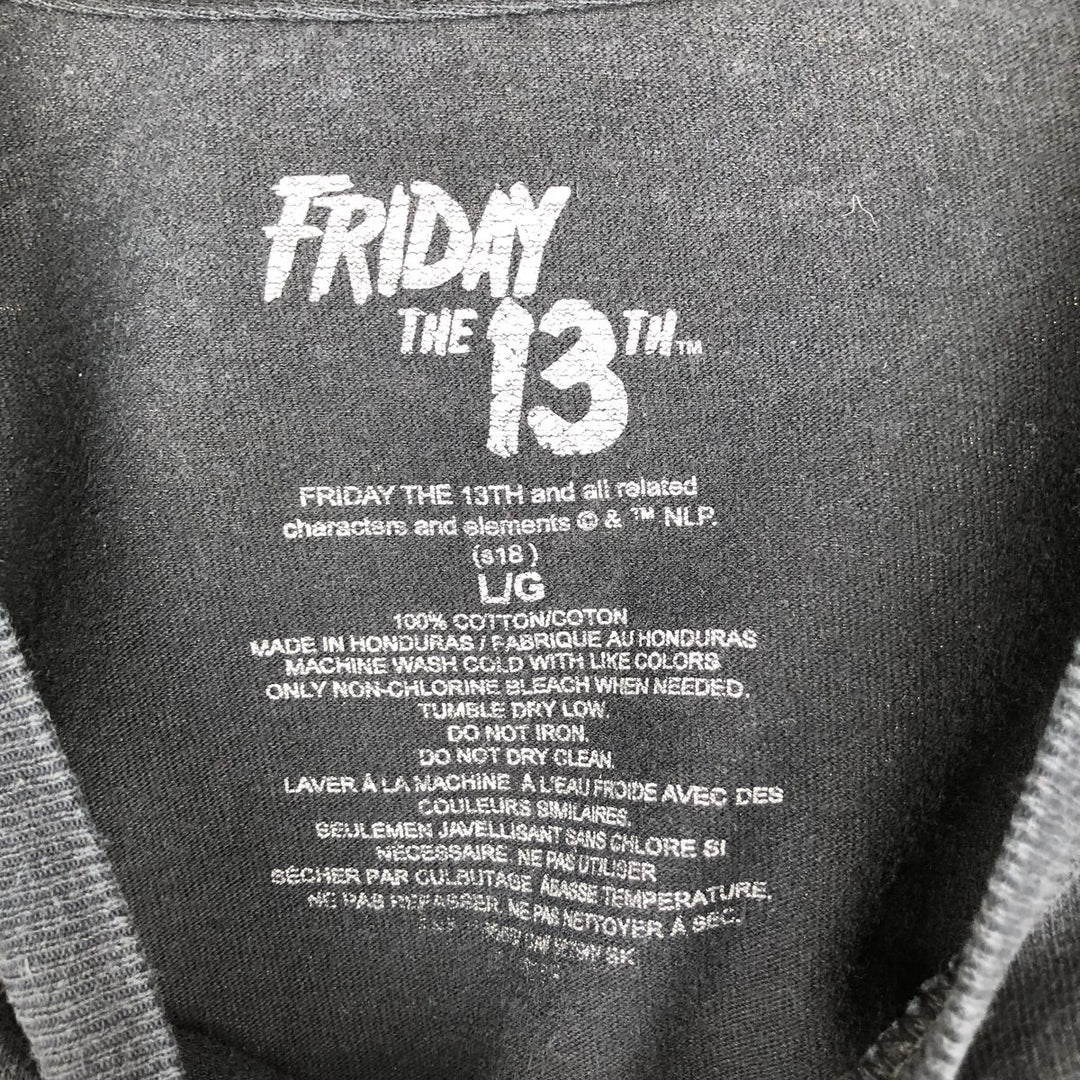 Friday the 13th Long-Sleeve T-Shirt (Men's Size L) cotton black type Vintage Second Hand