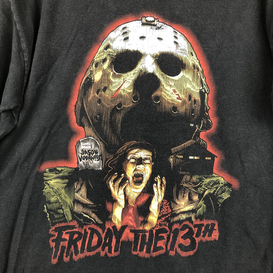 Friday the 13th Long-Sleeve T-Shirt (Men's Size L) cotton black type Vintage Second Hand