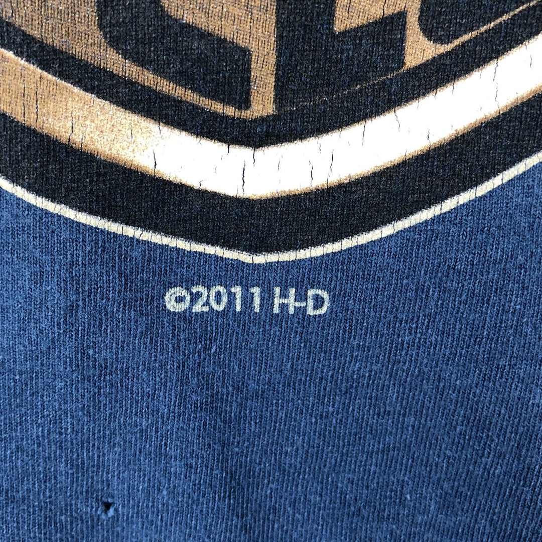 Harley-Davidson Long Sleeve T-Shirt, Men's Medium cotton blue type Vintage Second Hand