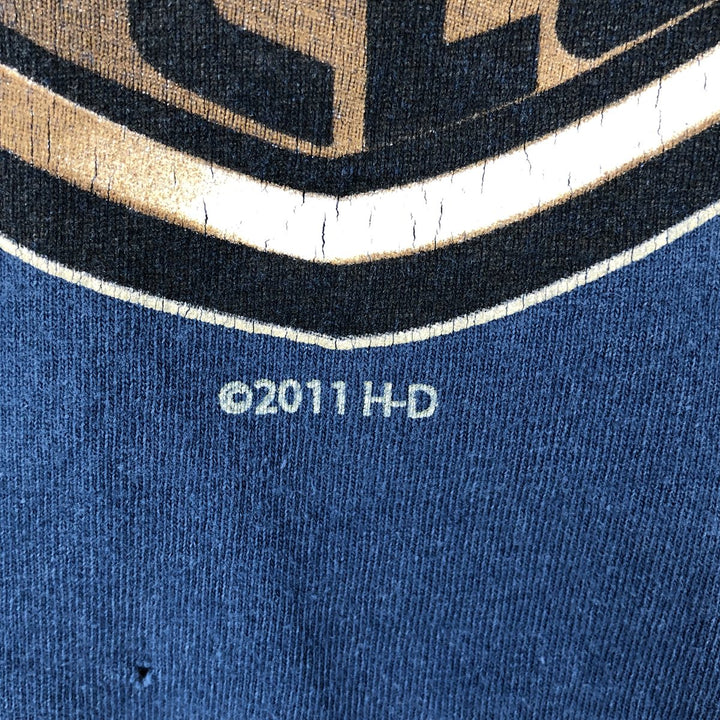 Harley-Davidson Long Sleeve T-Shirt, Men's Medium cotton blue type Vintage Second Hand