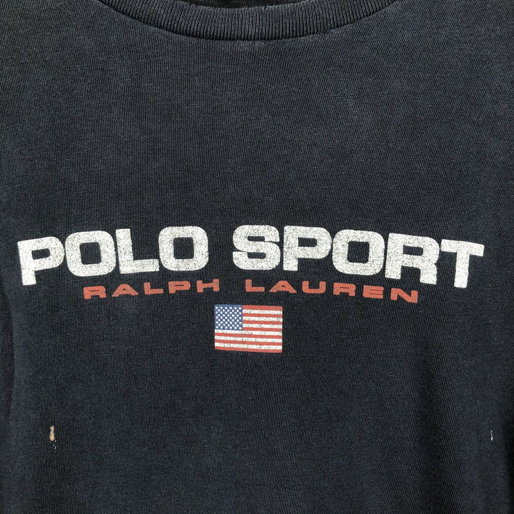 Vintage 90'S Ralph Lauren POLO SPORT long-sleeved T-shirt, size L, men's cotton navy blue type Vintage Second Hand