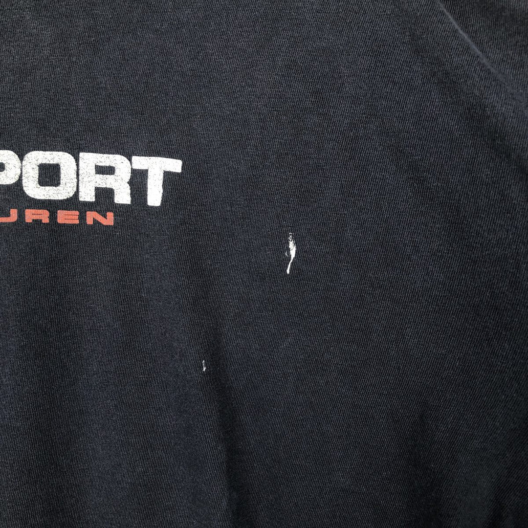 Vintage 90'S Ralph Lauren POLO SPORT long-sleeved T-shirt, size L, men's cotton navy blue type Vintage Second Hand