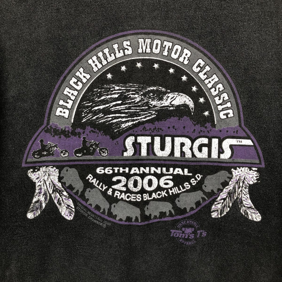 2000'S ALSTYLE Eagle Pattern Long-Sleeve T-Shirt (Men's XL equivalent) cotton black type Vintage Second Hand