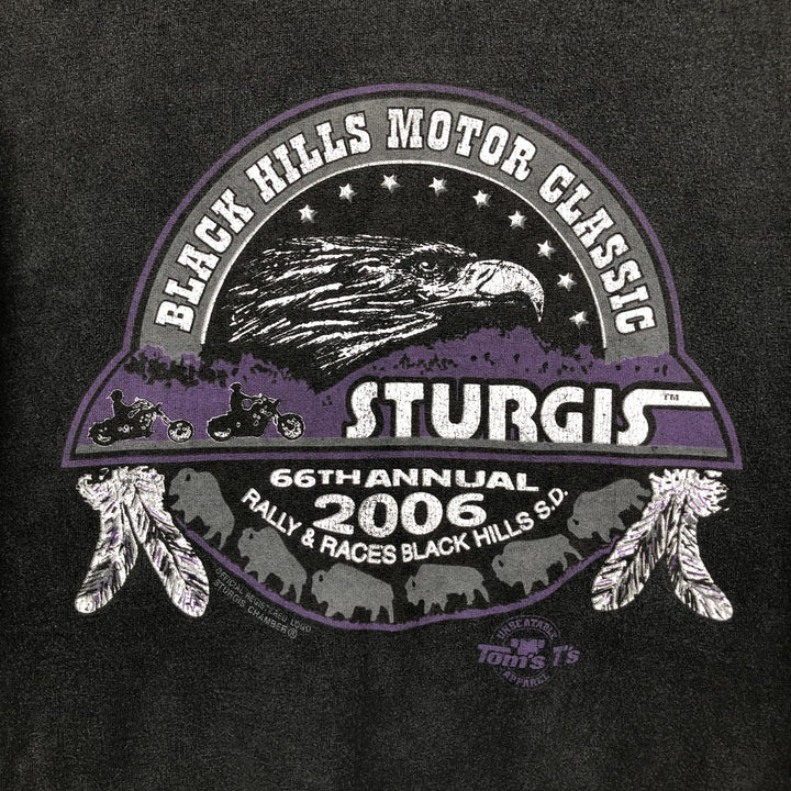 2000'S ALSTYLE Eagle Pattern Long-Sleeve T-Shirt (Men's XL equivalent) cotton black type Vintage Second Hand