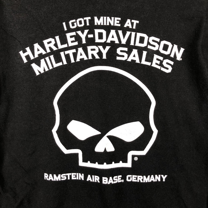 Harley-Davidson Skull Pattern Long T-shirt, Men's M size cotton black type Vintage Second Hand