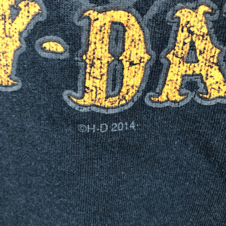 Harley-Davidson Eagle Pattern Long T-shirt, Men's L size cotton black type Vintage Second Hand