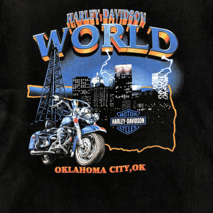 2000'S Harley-Davidson Motorcycle Long-Sleeve T-Shirt (Men's Size M) cotton black type Vintage Second Hand