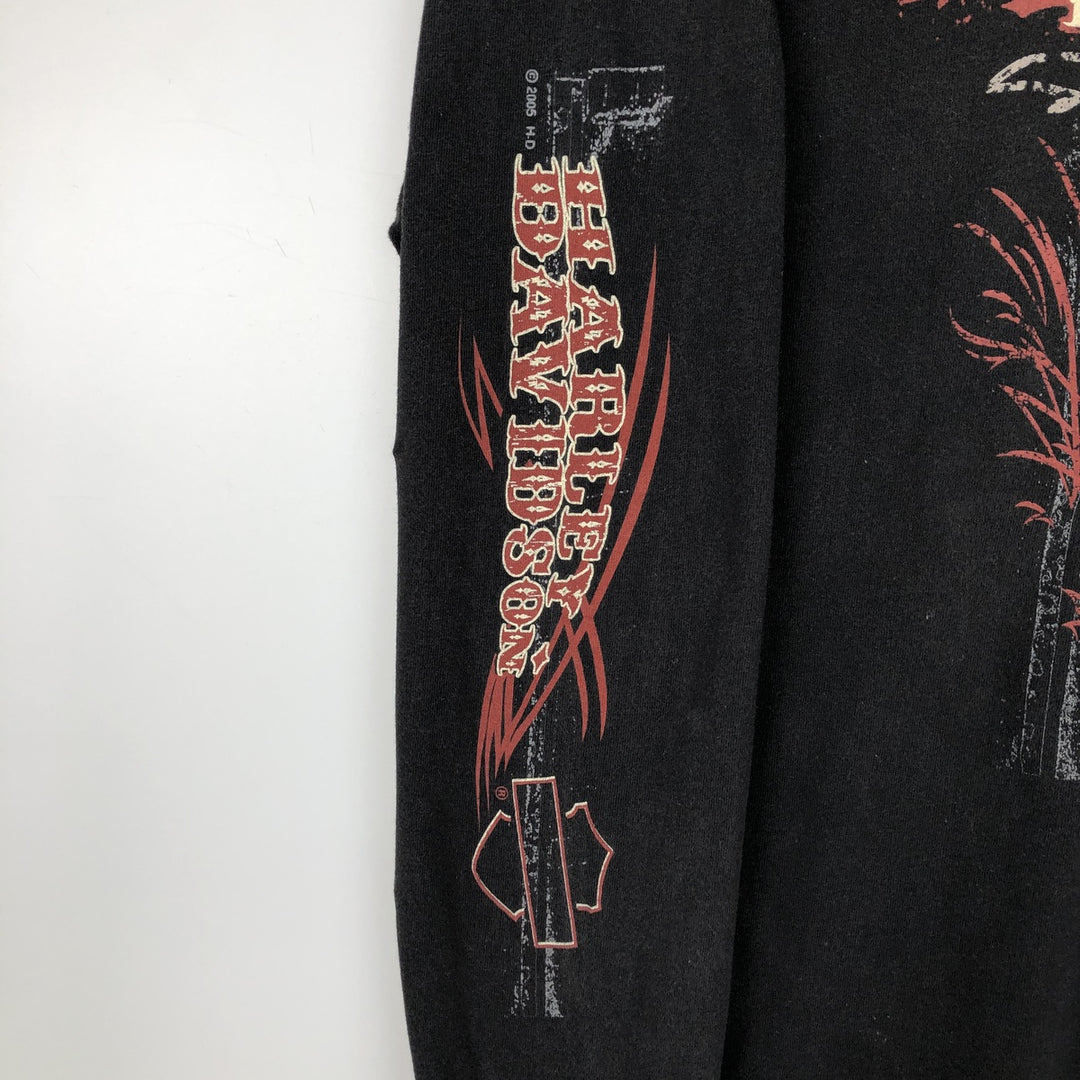 2000'S Harley-Davidson Motorcycle Long-Sleeve T-Shirt (Men's Size M) cotton black type Vintage Second Hand