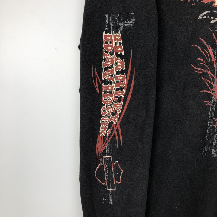 2000'S Harley-Davidson Motorcycle Long-Sleeve T-Shirt (Men's Size M) cotton black type Vintage Second Hand