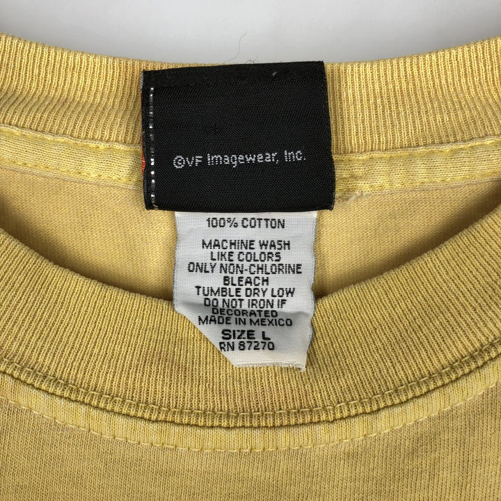 Harley-Davidson Eagle Pattern Motorcycle Long-Sleeve T-Shirt (Men's Size L) cotton yellow type Vintage Second Hand
