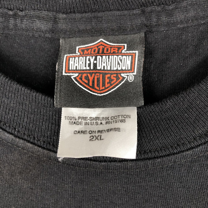 Harley-Davidson Motorcycle Long-Sleeve T-Shirt, Made in USA, Men's Size XXL (approx.) cotton black type Vintage Second Hand