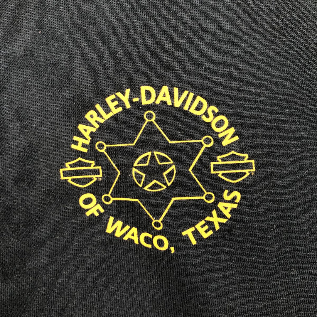 Harley-Davidson Motorcycle Long-Sleeve T-Shirt, Made in USA, Men's Size XXL (approx.) cotton black type Vintage Second Hand