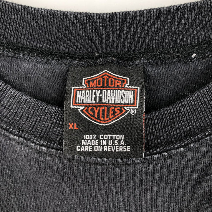 2000'S Harley-Davidson Motorcycle Long-Sleeve T-Shirt, Made in USA, Men's Size XL (approx.) cotton black type Vintage Second Hand