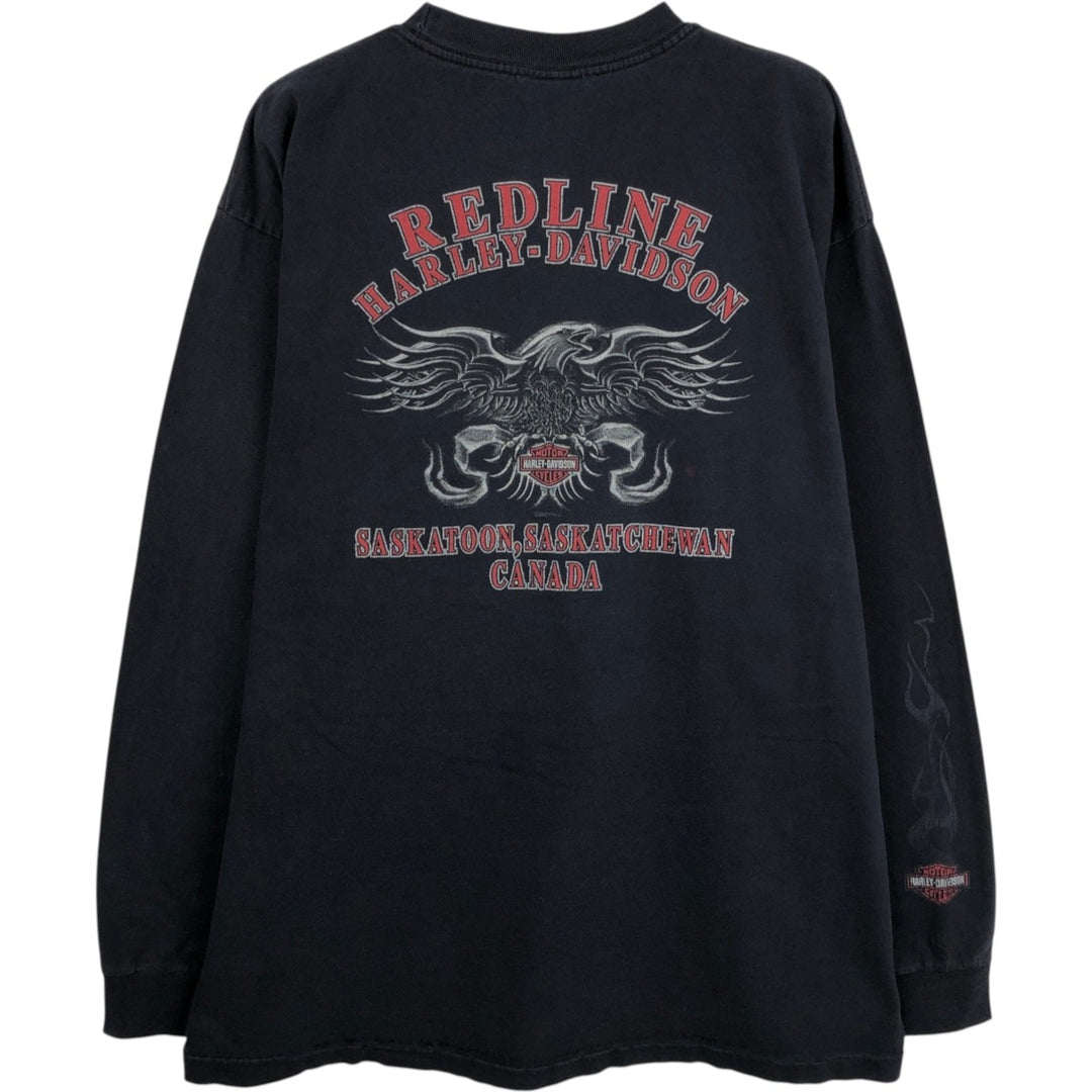 00'S Harley-Davidson Long Sleeve T-Shirt Made in USA Men's XL cotton black type Vintage Second Hand
